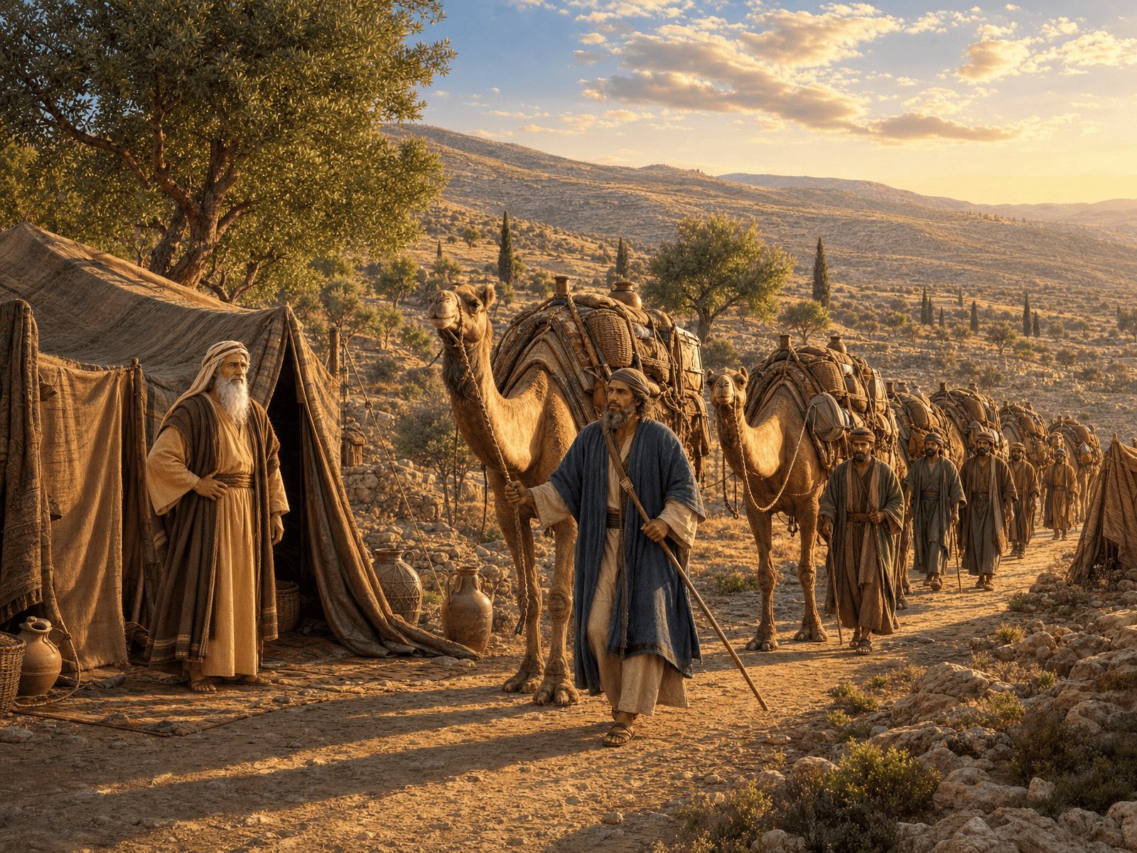 A painting from Abraham's story: A Wife for Isaac