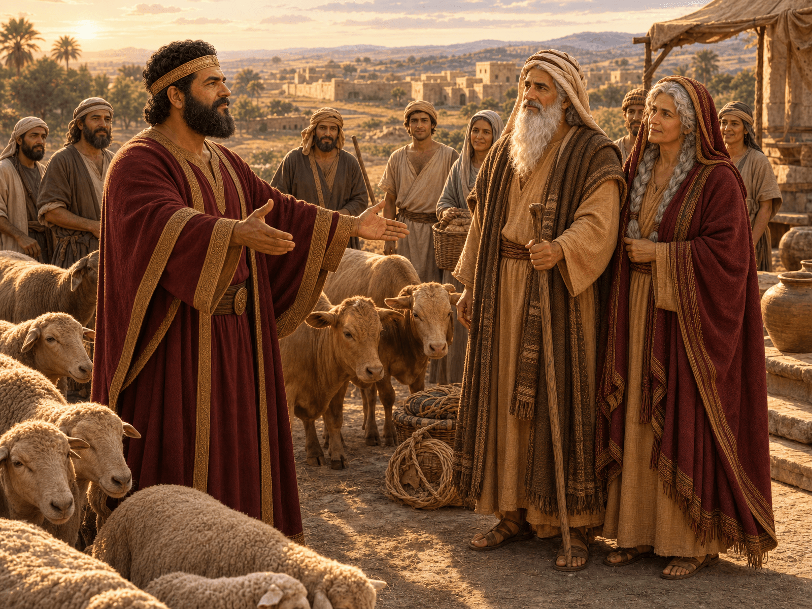 A painting from Abraham's story: Abraham and Abimelech