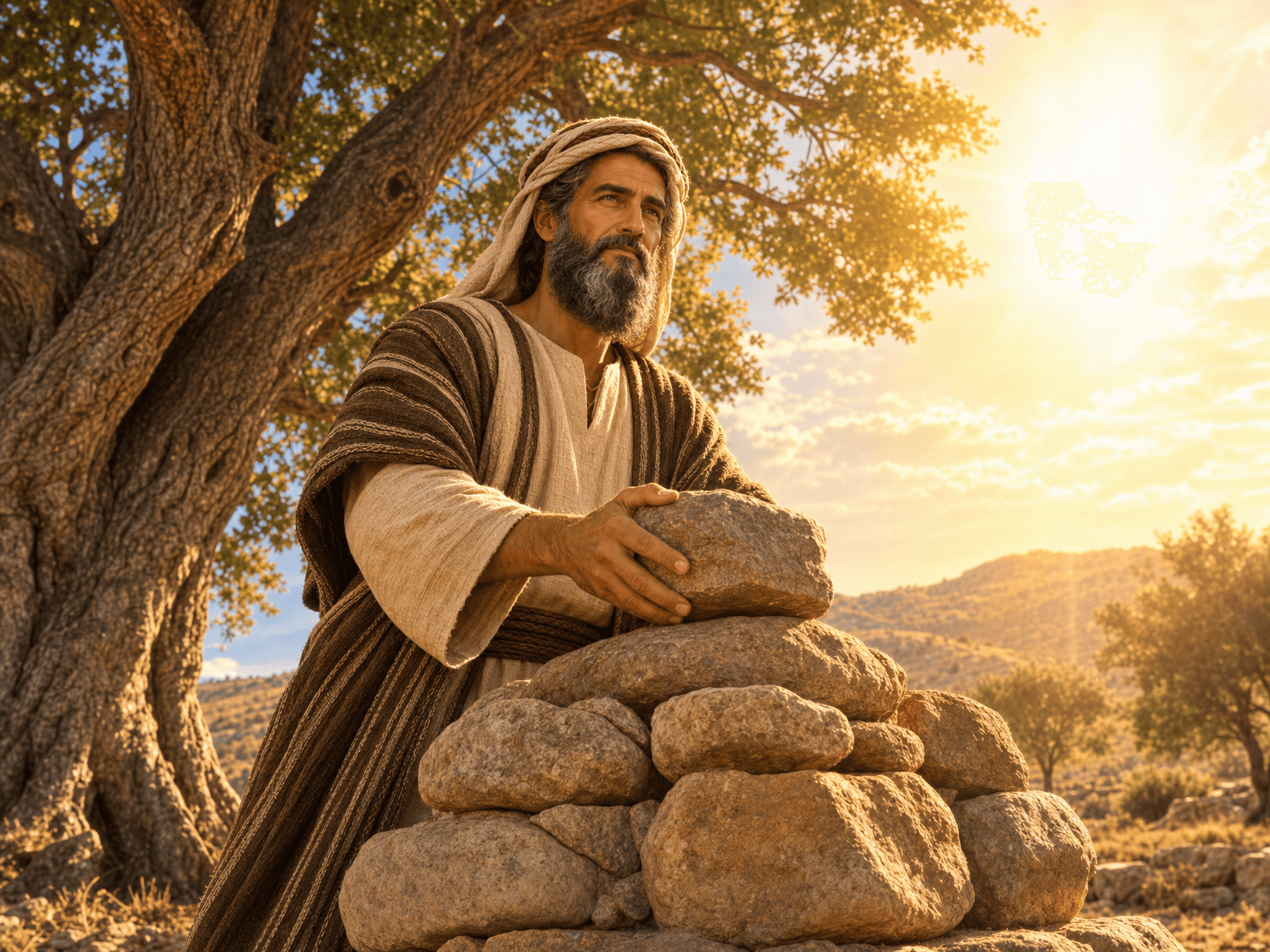 A painting from Abraham's story: An Altar at Shechem