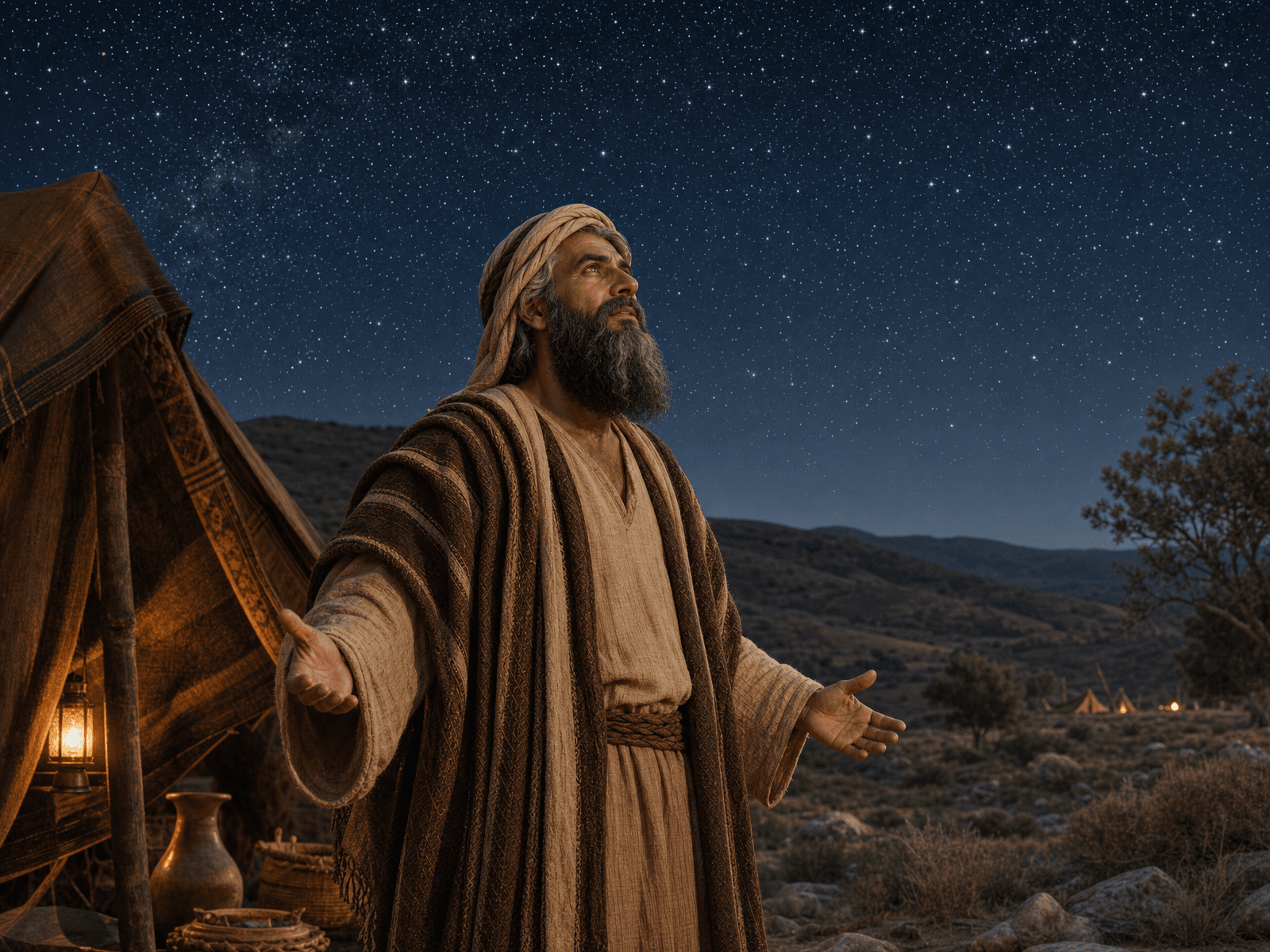 A painting from Abraham's story: Count the Stars