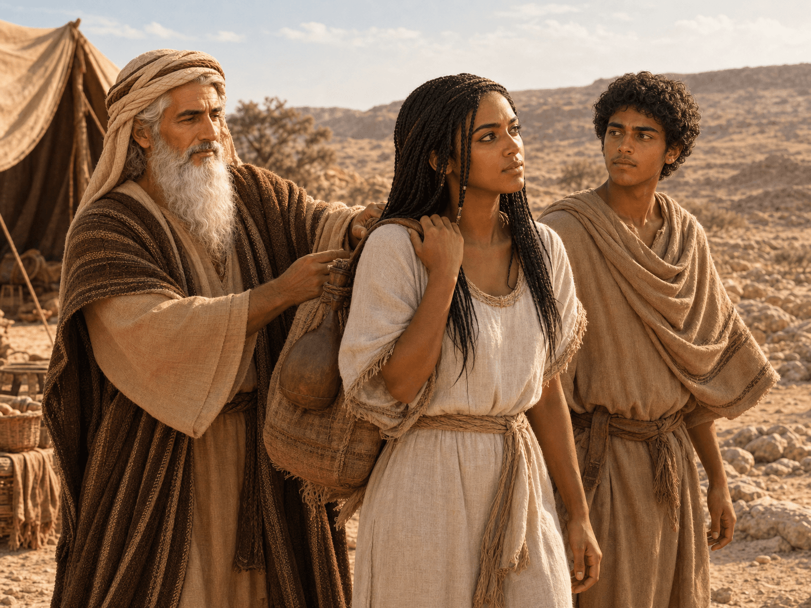 A painting from Abraham's story: Hagar and Ishmael Sent Away