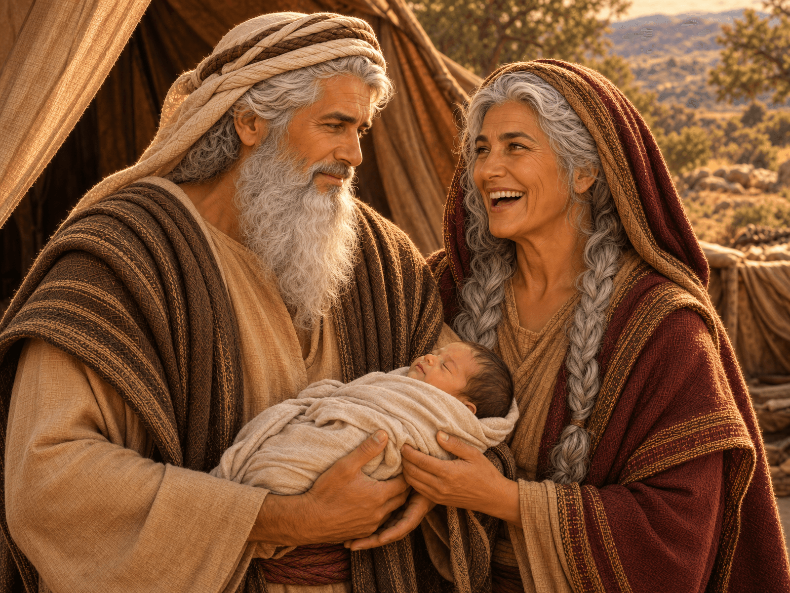 A painting from Abraham's story: Isaac Is Born