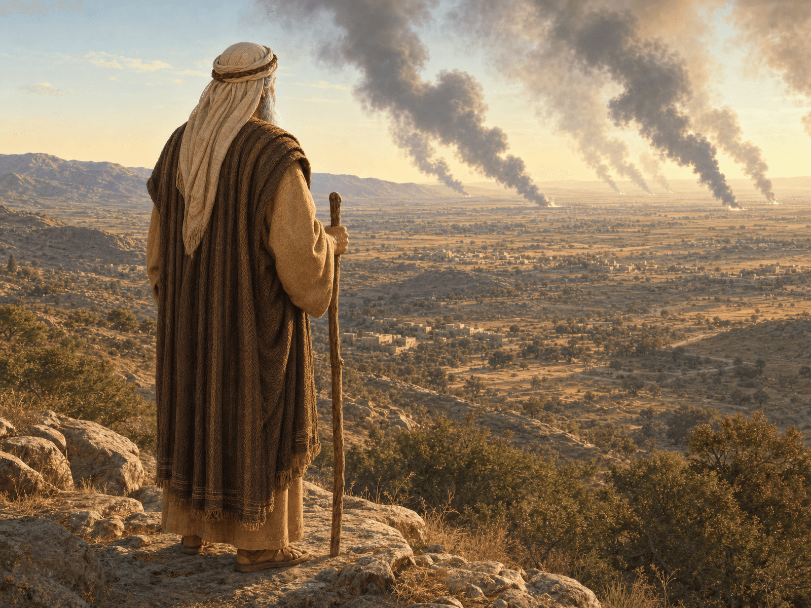 A painting from Abraham's story: Smoke over Sodom