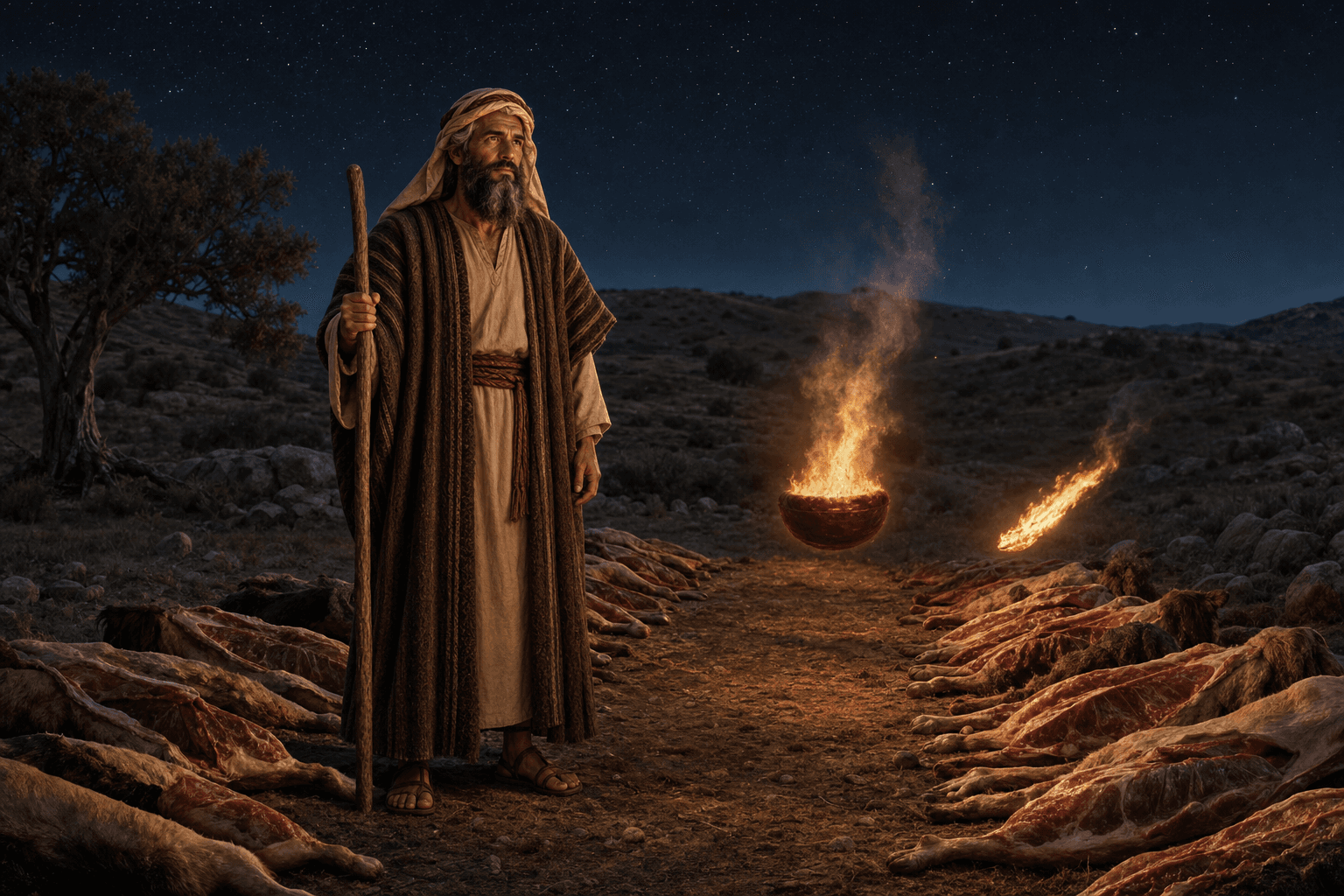 A painting from Abraham's story: The Covenant Sealed