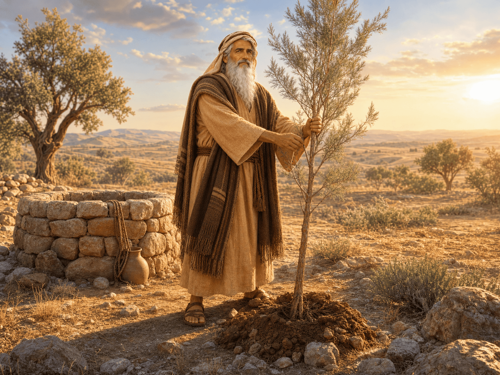 A painting from Abraham's story: The Well at Beersheba