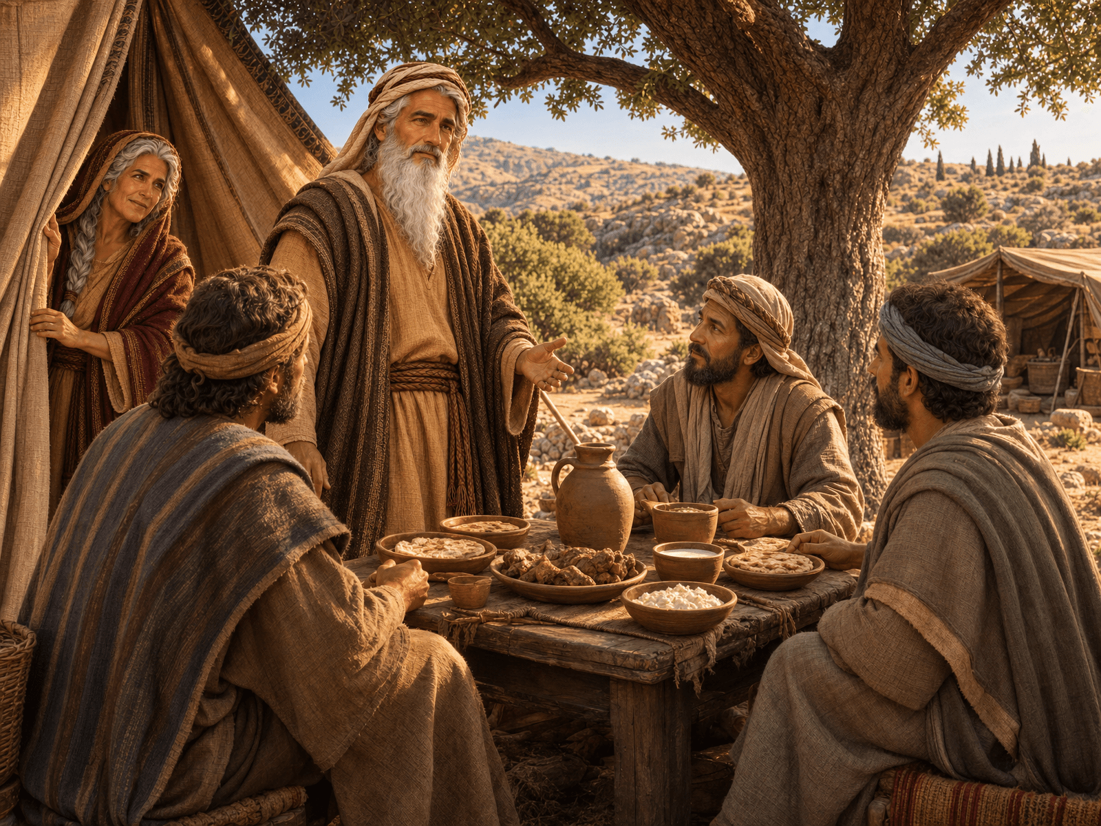 A painting from Abraham's story: Three Visitors