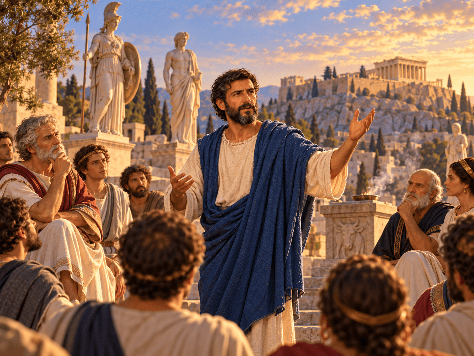 A painting of Paul speaking at the Areopagus in Athens