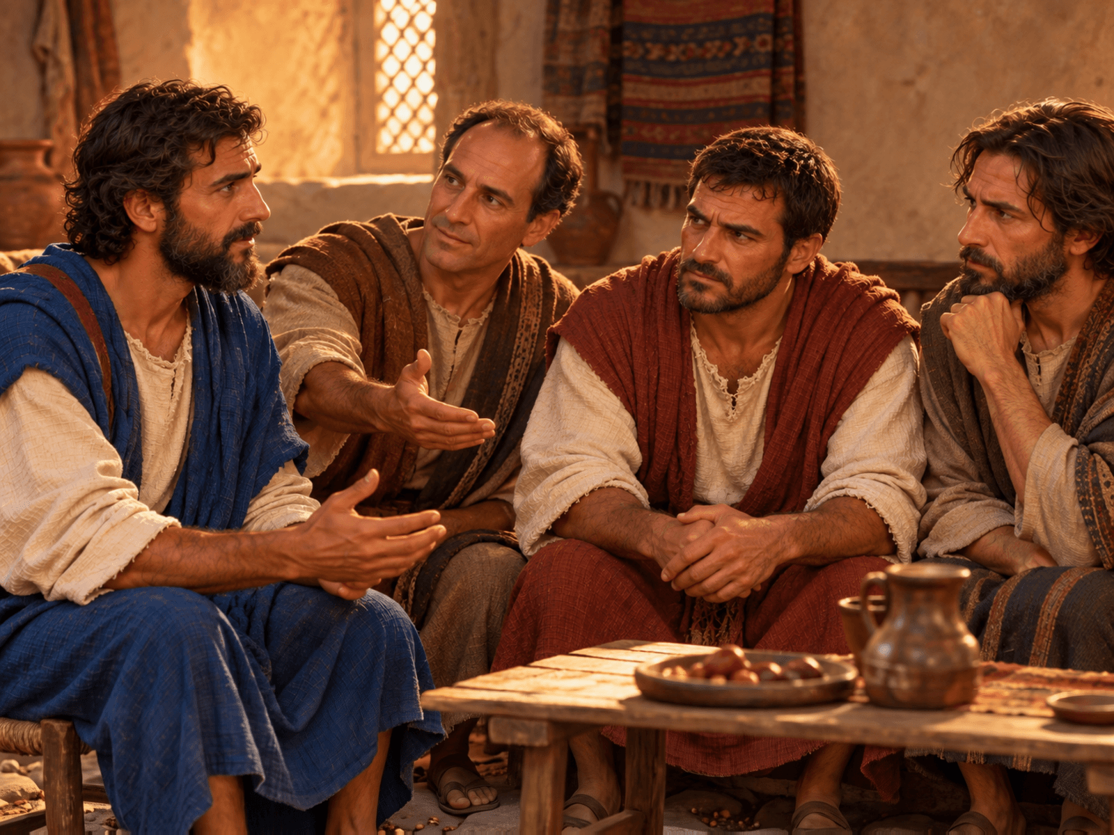 A painting of Barnabas bringing Saul to the apostles in Jerusalem