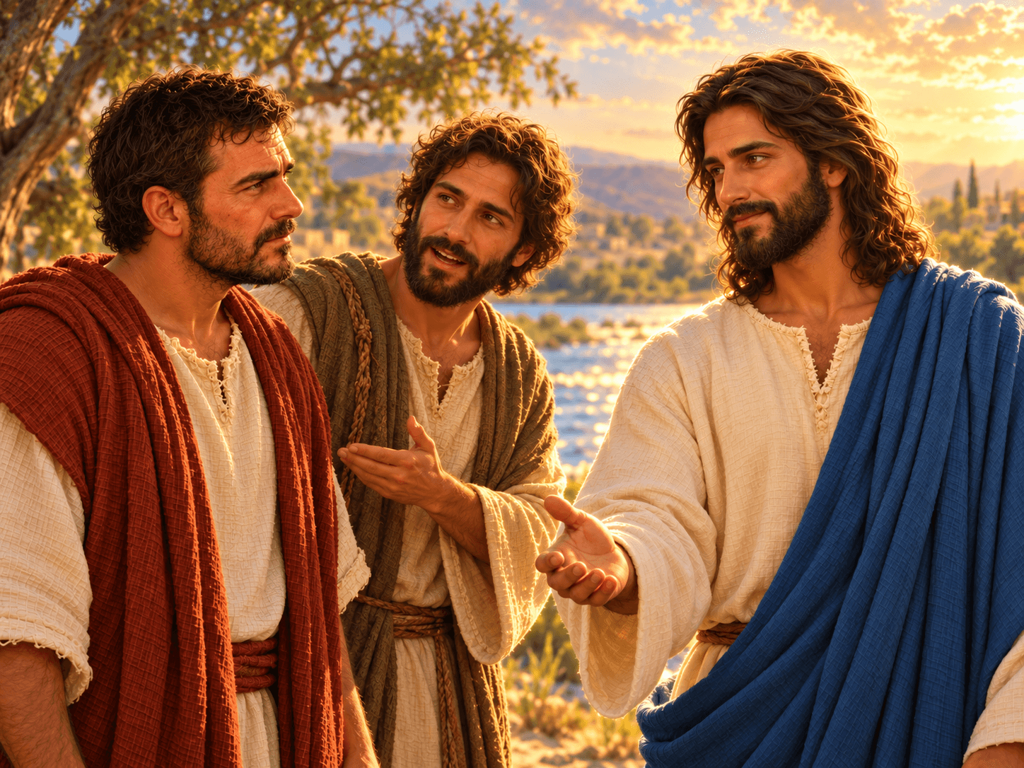 A painting of Andrew bringing his brother Simon to Jesus