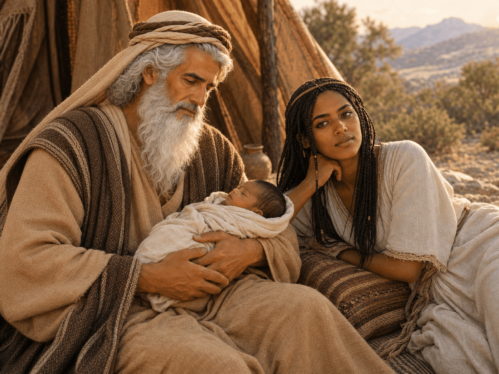 A painting from Abraham's story: Ishmael Is Born