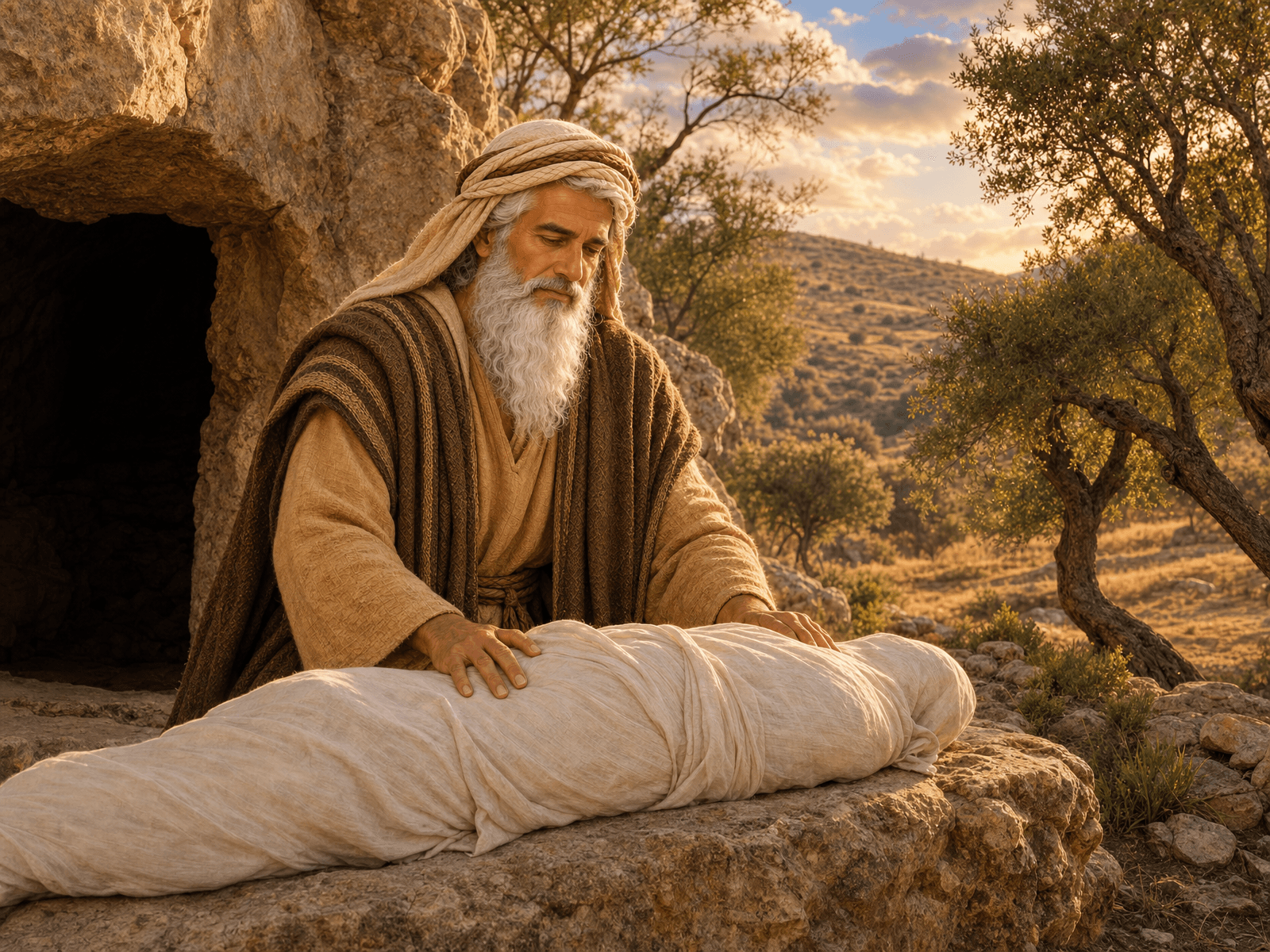 A painting from Abraham's story: Sarah Is Buried