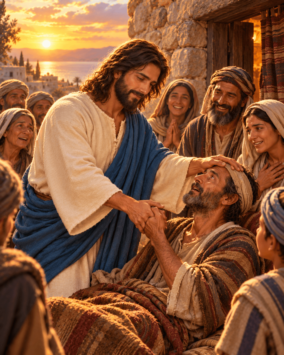 A painting of Jesus on a Sabbath day in Capernaum