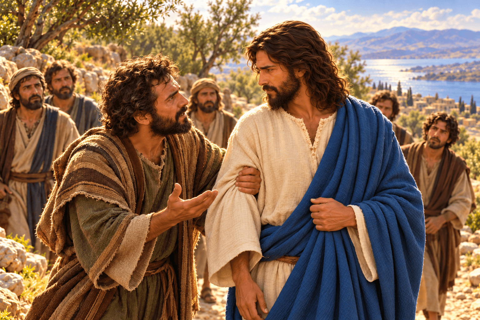 A painting of Jesus telling his disciples that he would suffer, die and rise again