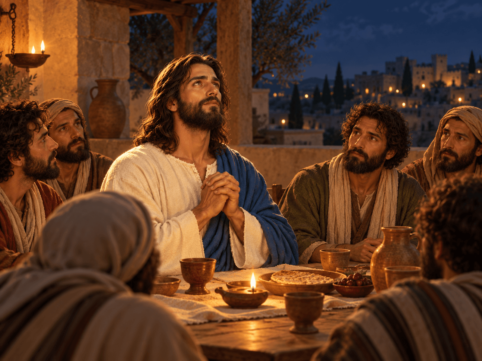A painting of Jesus praying for his followers