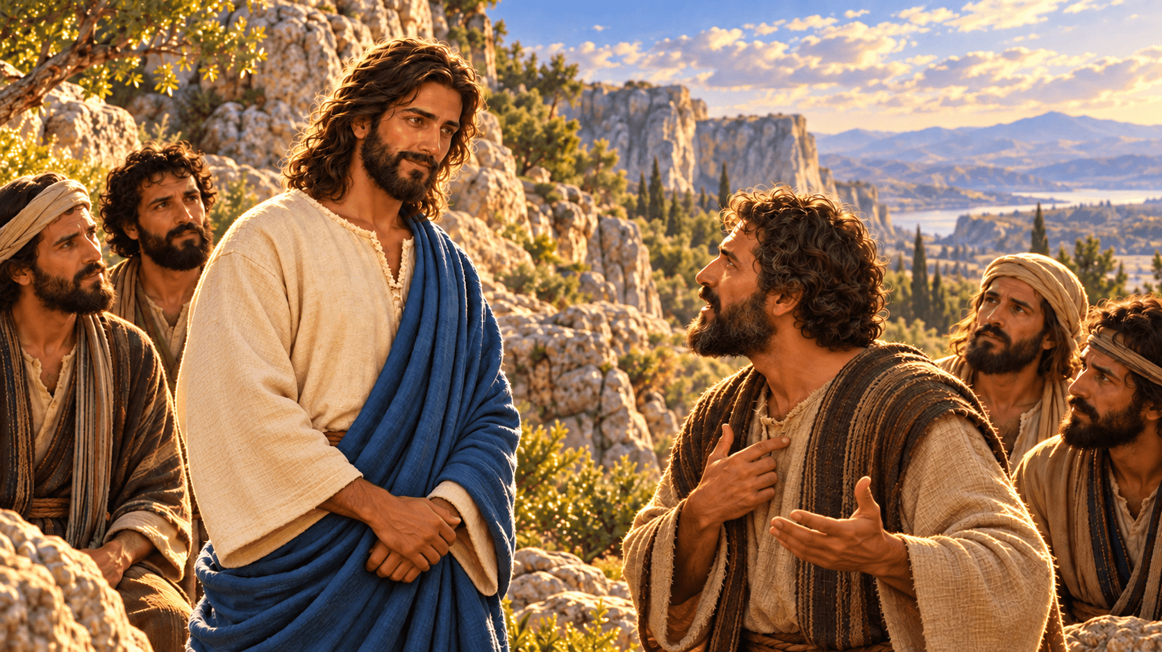 A painting of Peter declaring that Jesus is the Christ