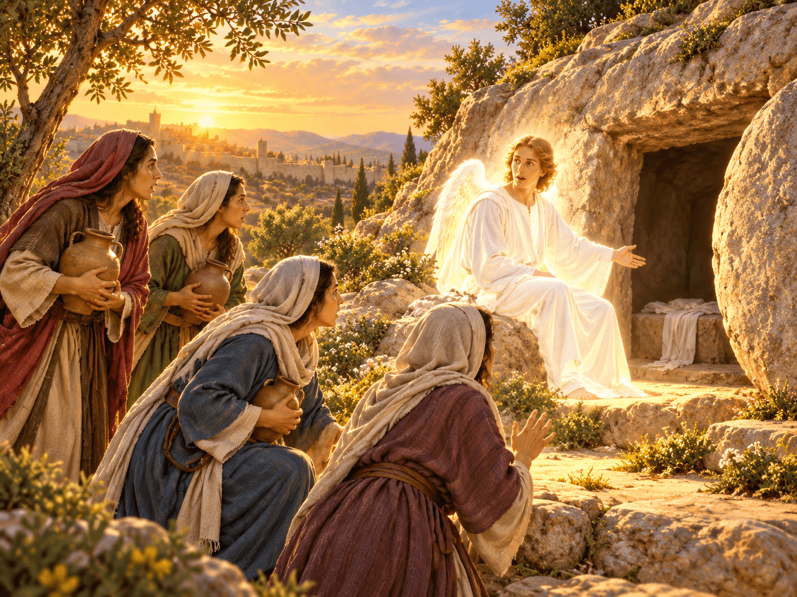 A painting of the empty tomb of Jesus