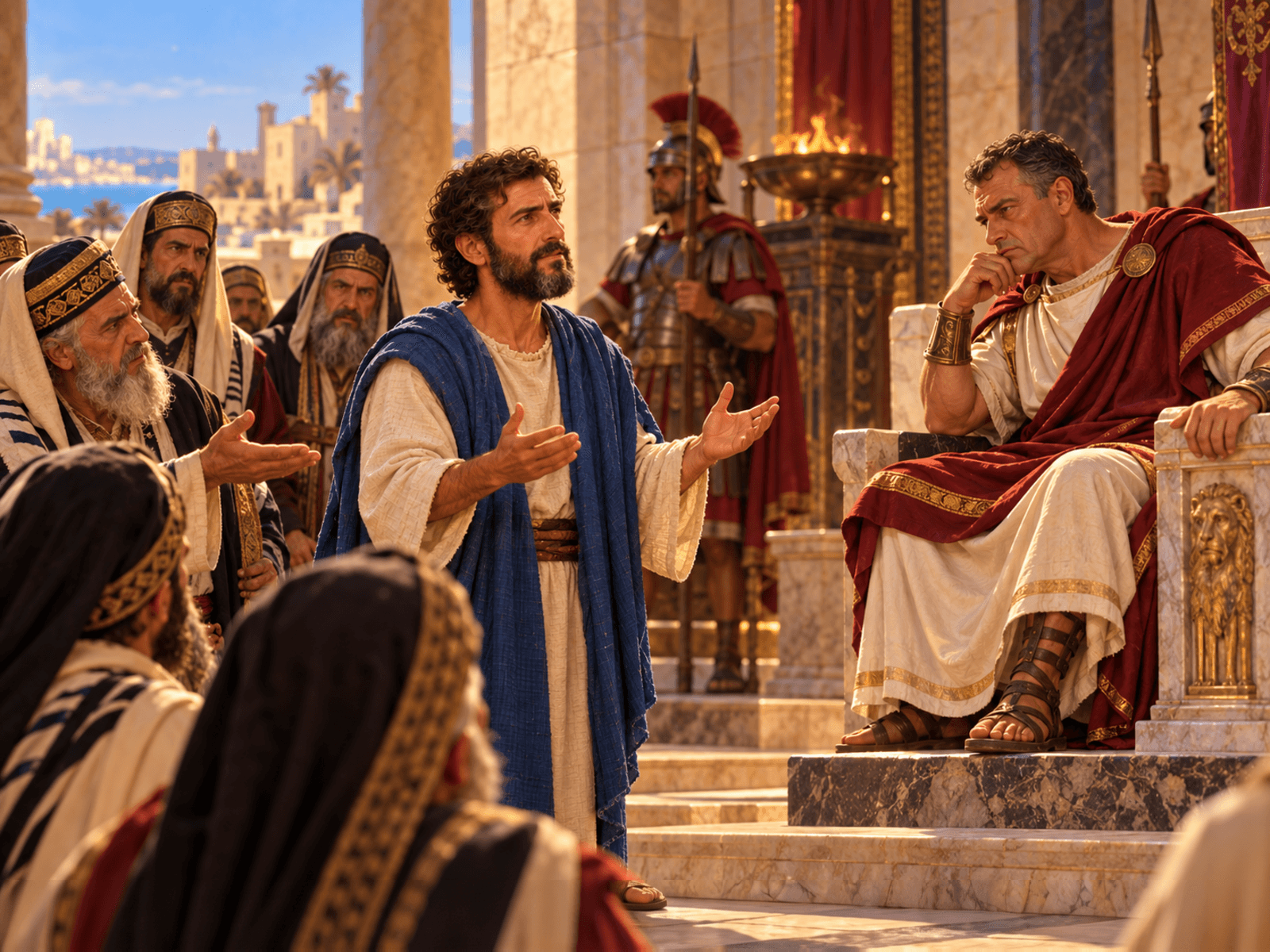 A painting of Paul appealing to Caesar before Governor Festus